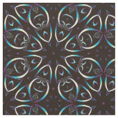 Blue Gold Lilac Glow Mandala Muster Stoff (Nahaufnahme)