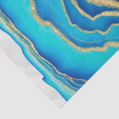 Blue Gold Liquid Painting Fluid Art Abstrakt Seidenpapier (Ausschnitt)