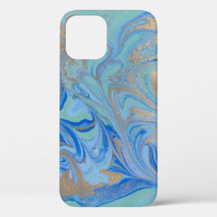Blue Gold Liquid Watercolor Texture Case-Mate iPhone Hülle