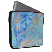 Blue Gold Liquid Watercolor Texture Laptopschutzhülle (Vorne Rechts)