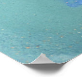 Blue Gold Liquid Watercolor Texture Poster (Ecke)