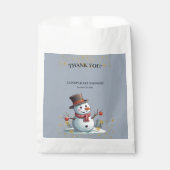 Blue & Gold Little Snowflakes Snowman Baby Dusche Geschenktütchen (Vorderseite)