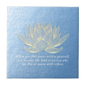 Blue Gold Lotus Yoga Meditation Instructor Fliese (Vorderseite)