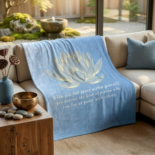 Blue Gold Lotus Yoga Meditation Instructor Quotes Fleecedecke
