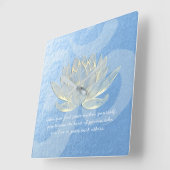 Blue Gold Lotus Yoga Meditation Instructor Quotes Quadratische Wanduhr (Winkel)