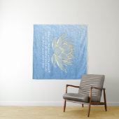 Blue Gold Lotus Yoga Meditation Instructor Quotes Wandteppich (Beispiel (Horizontal))