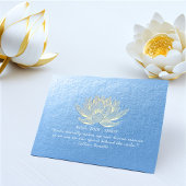 Blue Gold Lotus Yoga Meditation Kursangebot Postkarte
