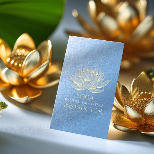 Blue Gold Lotus Yoga Meditation Reiki Instructor Visitenkarte