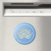 Blue Gold Lotus Yoga Studio Meditation Instructor Magnet (In Situ (Geschirrspüler))