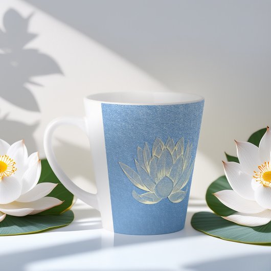 Blue Gold Lotus Yoga Studio Meditation Instructor Milchtasse