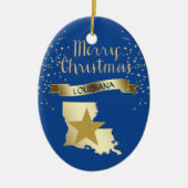 Blue Gold Louisiana Star Keramik Ornament (Vorne)