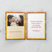 Blue Gold Lunar Neujahr des Kaninchen-Fotos Karte (Innenseite)