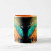 Blue Gold Maca Parrot Tierart Personalisiert Zweifarbige Tasse (Mittel)
