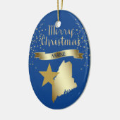 Blue Gold Maine Star Keramik Ornament (Links)