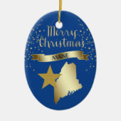 Blue Gold Maine Star Keramik Ornament (Vorne)