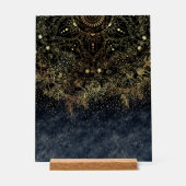 Blue Gold Mandala Floral Acrylschild (Vorderseite)