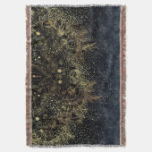 Blue Gold Mandala Floral Decke (Vorderseite Vertikal)