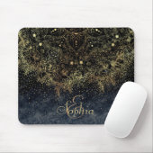 Blue Gold Mandala Floral Mousepad (Mit Mouse)