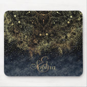Blue Gold Mandala Floral Mousepad (Vorne)
