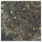 Blue Gold Mandala Floral Stoff (Nahaufnahme)