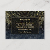 Blue Gold Mandala Floral Visitenkarte (Rückseite)