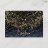 Blue Gold Mandala Floral Visitenkarte (Vorderseite)