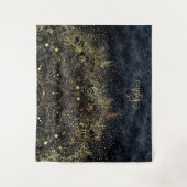 Blue Gold Mandala Floral Wandteppich (Vorderseite)