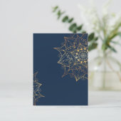 Blue & Gold Mandala | Islamische Kunst Inspiriert Postkarte (Stehend Vorderseite)