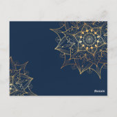 Blue & Gold Mandala | Islamische Kunst Inspiriert Postkarte (Rückseite)
