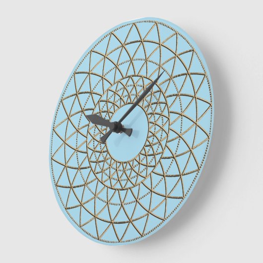 Blue Gold Mandela Design Große Wanduhr (Winkel)