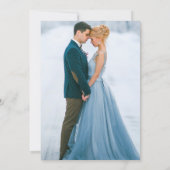 Blue Gold Marble Agate Geode Foto Wedding Einladung (Rückseite)