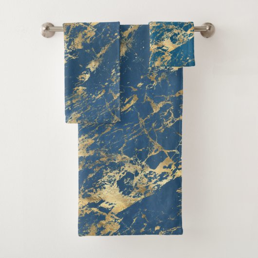 Blue Gold Marble Badhandtuch Set (Insitu)