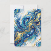 Blue Gold Marble Elegant Wedding Save the Date (Rückseite)