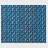 Blue & Gold Marble Geode Geschenkpapier (Flach)