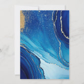 Blue Gold Marble Glitter Photo 70th Birthday Einladung (Rückseite)