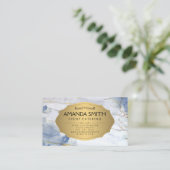 Blue Gold Marble | Gold Metallic Classic Frame Visitenkarte (Stehend Vorderseite)