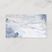 Blue Gold Marble | Gold Metallic Classic Frame Visitenkarte (Rückseite)