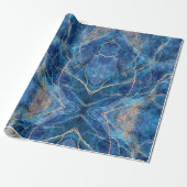 Blue Gold Marble Hübsch Geschenkpapier (Ungerollt)