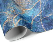Blue Gold Marble Hübsch Geschenkpapier (Rolleneckpunkt)