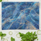 Blue Gold Marble Hübsch Geschirrtuch (Gefaltet)