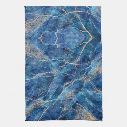 Blue Gold Marble Hübsch Geschirrtuch (Vertikal)