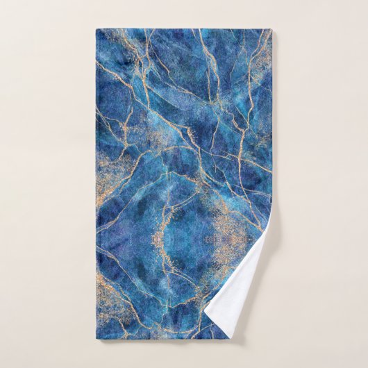 Blue Gold Marble Hübsch Handtuch (Handtuch)