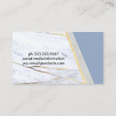 Blue Gold Marble | Leder | Luxus Visitenkarte (Rückseite)