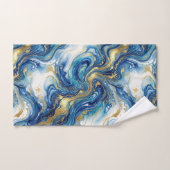 Blue Gold Marble Luxury Decor Fluid Art Pattern Badhandtuch Set (Handtuch)