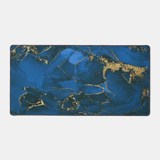 Blue Gold Marble Schreibtischunterlage (Vorderseite)