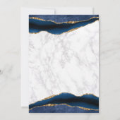 Blue Gold Marmor Agate Hochzeitseinladung Einladung (Rückseite)