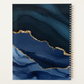 Blue Gold Marmor Agate Wedding Planner Planer (Rückseite)