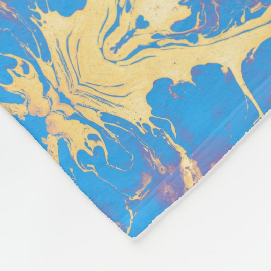 Blue + Gold-Marmor Fleecedecke (Ecke)