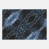 Blue Gold Marmor Geschenkpapier Blätter für Navy W (Vorderseite 3)