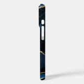 Blue Gold Marmor Ihr Letter Name iPhone Fall Case-Mate iPhone Hülle (Rückseite / Links)